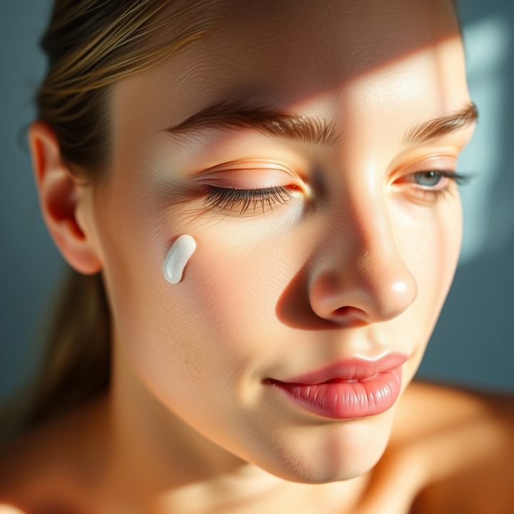 AI-generated key visual for a vegan skincare serum ad