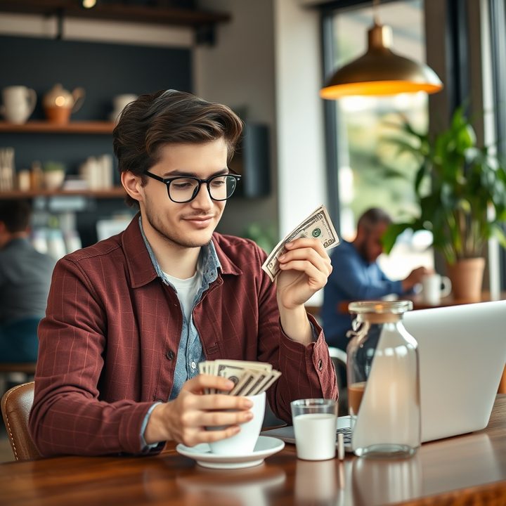 AI-generated key visual for a mobile savings app ad